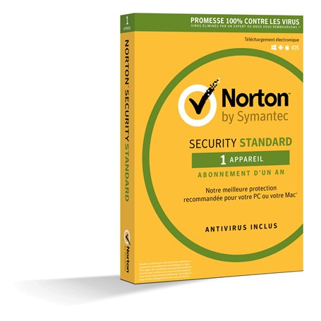 NortonLifeLock Security Standard 2019 | 1 Appareil | 1 an | PC/Mac/iOS/Android | Téléchargement