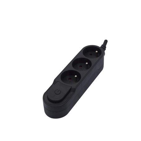 Bloc Design 3x16A avec interrupteur - 3 m - Noir