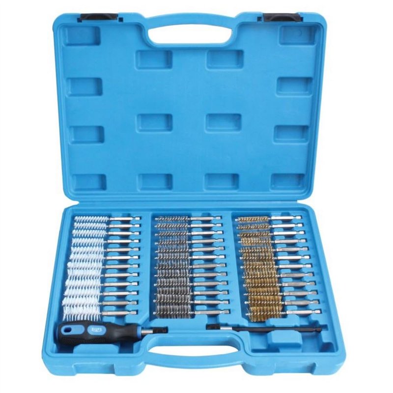 Lot de 38 brosses rondes en acier laiton.