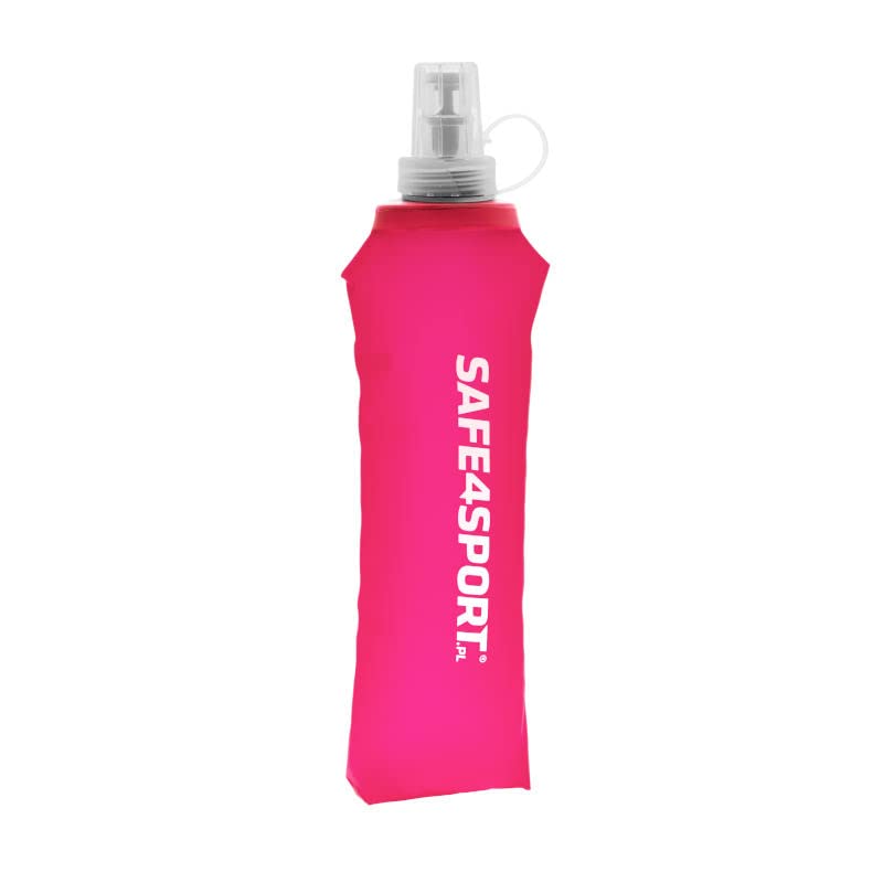 Image secondaire de SAFE4SPORT Soft Flask 500 ml rose - bouteille d'eau pliable - bouteille d'eau en TPU souple - bouteille de sport souple