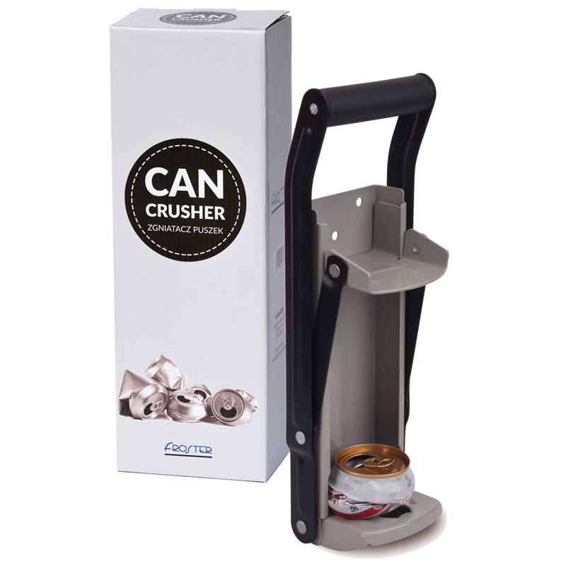 Froster Broyeur de canettes en aluminium avec Décapsuleur, Presse Canette Mural idéal pour le recyclage, Concasseur de boîtes en
