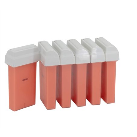 EpilWax - Roll On Cire Epilation à la Rose - Compatibles Veet EasyWax - Facile à étaler et à Retirer - Lot de 6 Recharges/Cartou