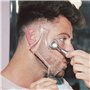 Outil de façonnage de barbe pour homme avec peigne intégré Transparent Modèles de peigne de coiffage pour bouc moustache pattes