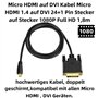 R08 180 cm Câble micro HDMI sur DVI 24 + 1 Câble appareil photo numérique portable MP4 Caméscope