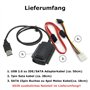 Aukson B45 Câble adaptateur 3 en 1 USB 2.0 vers IDE/SATA pour disques durs 2,5" et 3,5" – Comprend une prise SATA 15 broches et