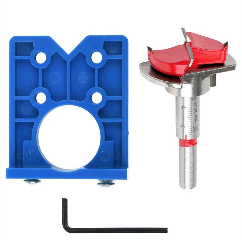 Goysen Gabarit de charnière dissimulée, Coupe-trou de charnière de 35 mm avec localisateur de perforateur pour charnières d'armoire