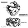 EQLEF Dragon Claw Ring Set, Bague Gothique Réglable Sauvage Alondra Ouvert Punk Bague Cadeau Cool Dragon Bague pour Hommes Femme