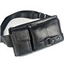 Sac Banane en Cuir pour Hommes Ceinture Ceinture Taille Sac à Main Voyage randonnée Marche Pochette de téléphone Portable Fronde