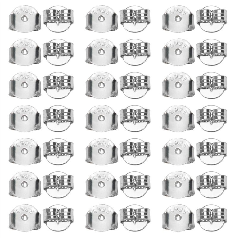 TOAOB 20pcs Fermoirs de Boucles D'oreilles en Argent 925 5 x 5.5mm en Forme de Papillon Support Sécurisé pour Fabrication de Bij