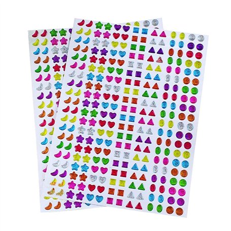 Lvcky 840 pieces Boucles d'oreilles Autocollant 3D Strass Autocollant Filles Boucles d'oreilles à Coller