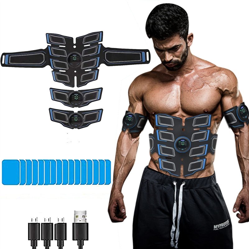 sielife Electrostimulateur Musculaire, Ceinture Abdominale Electrostimulation 8 Pads EMS Stimulateur Appareil Electrostimulation