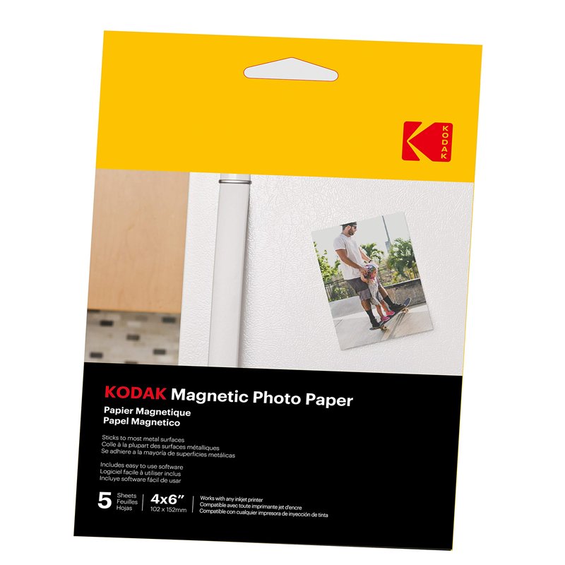 Image secondaire de KODAK Magnetic Photo Paper - Papier Magnétique, Pack de 5 feuilles de Papier Photo, Format 10x15 cm, Compatible avec Imprimantes