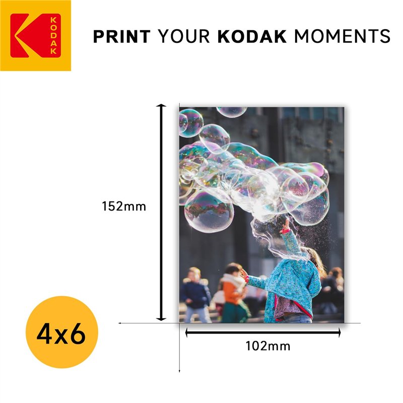 Image secondaire de KODAK Photo Fabric Stick Ups - Papier Photo Adhésif Brillant, Pack de 20 Feuilles, Format A6 (10x15 cm), Repositionnable, Impres