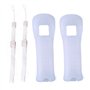 2 coques blanches en silicone avec dragonne pour manette Nintendo Wii