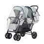 Habillage de Pluie pour Poussette Double Universelle Housse de Pluie Transparent Couverture Anti-Pluie/Protection Pluie et Vent