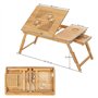 SONGMICS Table de lit pliable en bambou pour PC portable inclinable 55 x 35 x 29 cm LLD002