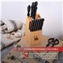 RENBERG Tenessy | Couteaux de cuisine | set complet de 15 pièces avec support en bois | parfait pour couper tous types d'ingrédi
