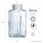 Luminarc Arcoroc Quadro Frigo Pichet avec couvercle en plastique blanc 2l, 1 Pichet
