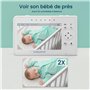 Babysense Moniteur Vidéo pour Bébé, Babyphone avec Écran Divisé 4,3“ et 2 Caméras, Veilleuse Réglable, Conversation Audio Bidire