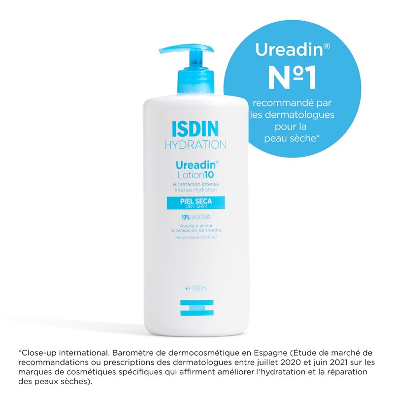 Image secondaire de ISDIN Ureadin Lotion 10, Lotion corps, Hydratation Intense pour les Peaux Sèches, 10% d'Urée, 1000 ml