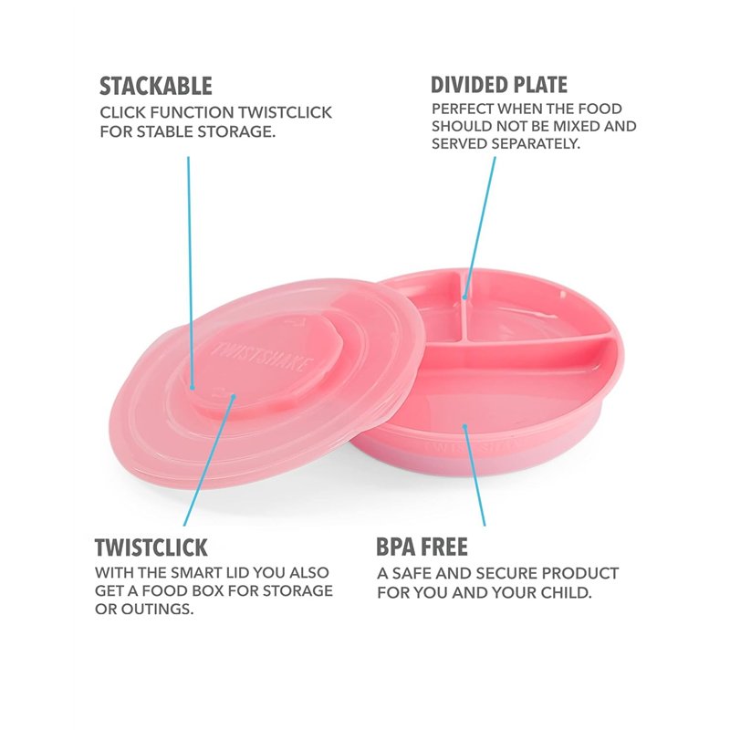 Image secondaire de Twistshake Assiette Divisée – Vaisselle pour Bébé avec Couvercle Hermétique – Plateau de Sevrage Sans BPA – Accessoire d’Aliment