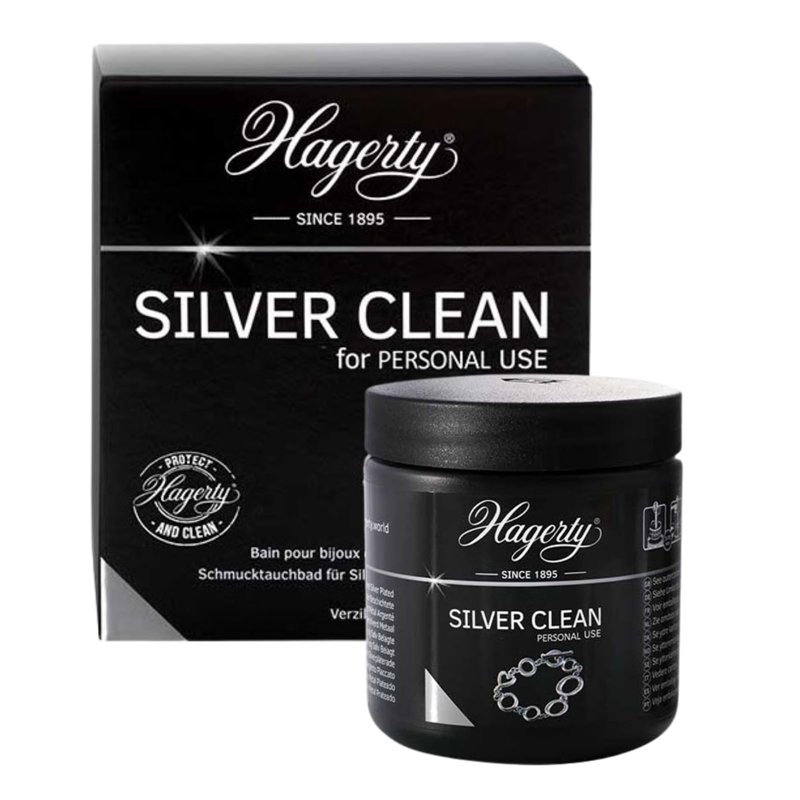 Hagerty Silver Clean Bain nettoyant pour les bijoux en argent I 170ml I Nettoyage et entretien efficace des bijoux en argent ou 