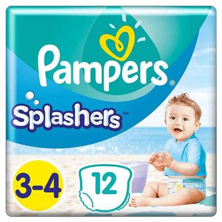 Pampers Couches-Culottes de Bain Jetables Splashers Taille 3-4 (6-11kg) pour une Protection Optimale dans l'Eau