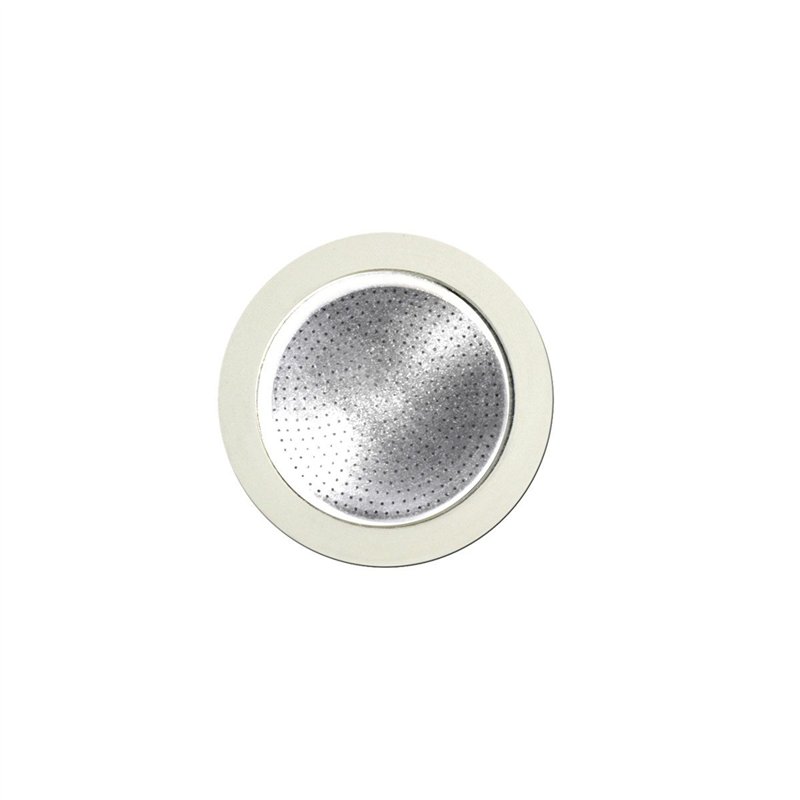 Bialetti Set Recharges 3 Jointea avec 1 Filtre pour cafétière 4 Tasses, Aluminium, Blanc