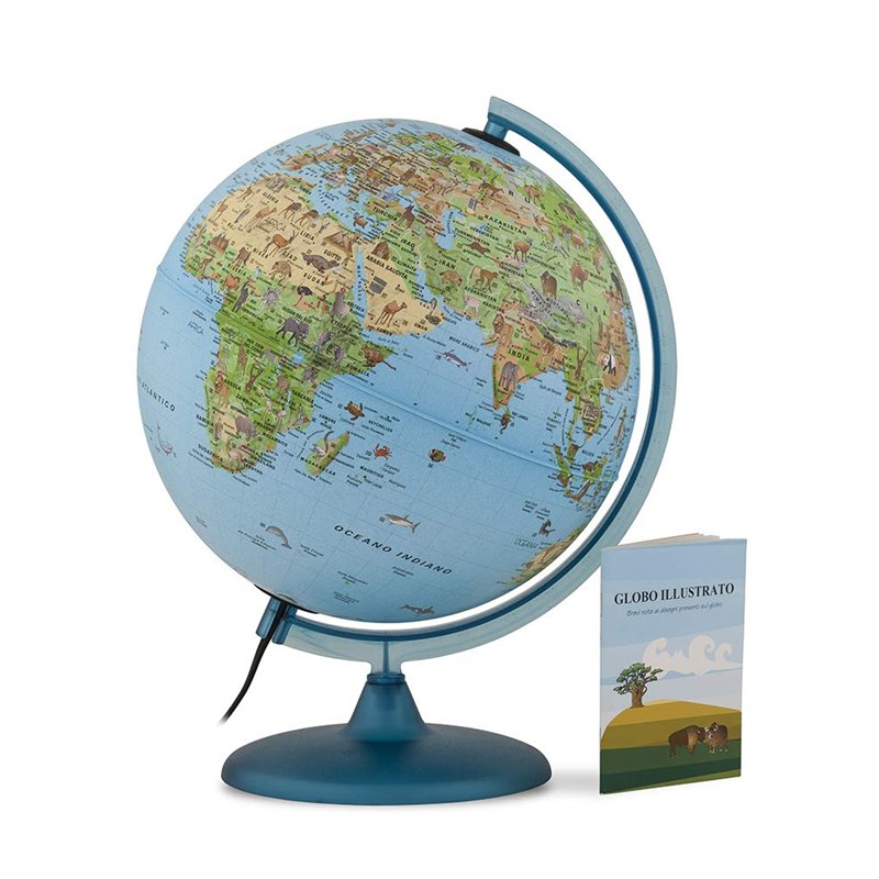 TECNODIDATTICA – 0325sasaitkbbgd6 – Globe Terrestre Safari avec Livre, 25 cm