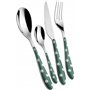 BUGATTI PSCV-014F50 Pois Ménagère de 24 Pièces Acier INOX Vert Céladon 22 x 8 x 30 cm