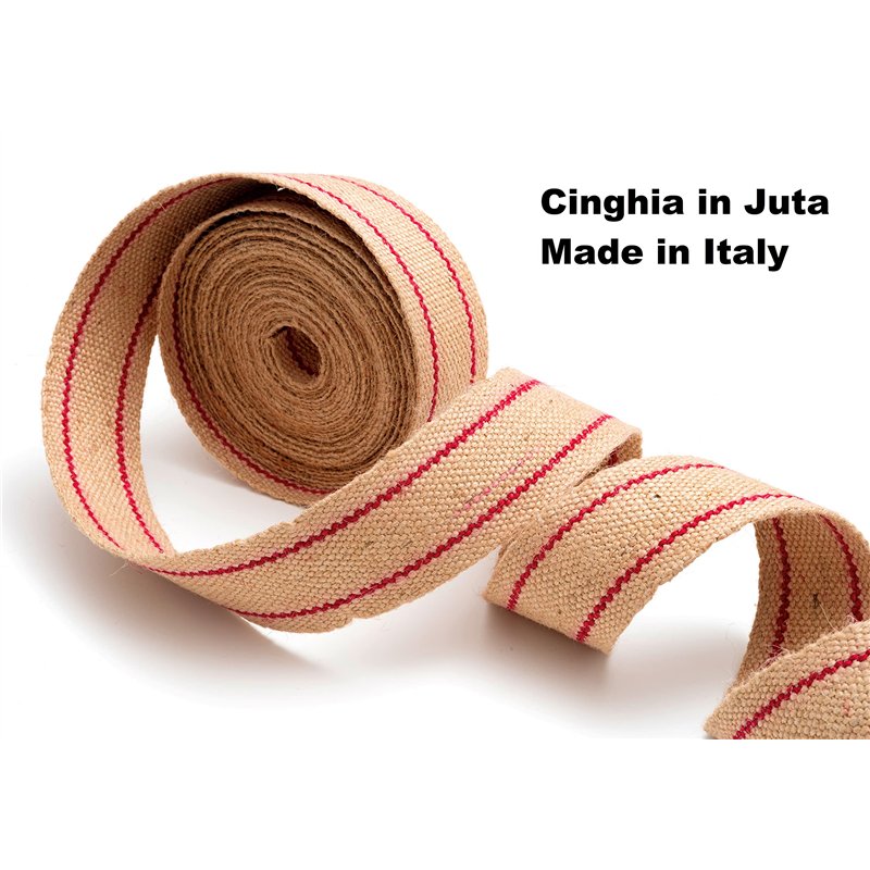 Image secondaire de IPEA Courroie en Jute pour Tapisserie - Made in Italy - 10 Mètres - Corde de Ceinture Professionnelle pour Fond de Chaises, Cana