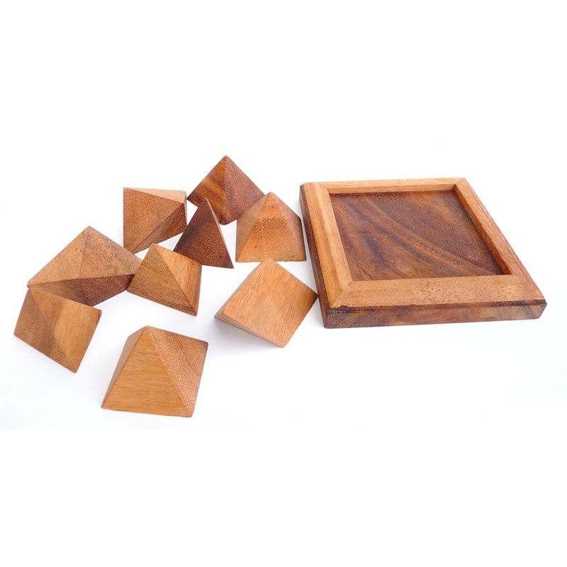 Image secondaire de Logica Jeux Art. Pyramide 9 pcs - Casse-tête en Bois 3D - Difficulté 3/6 Difficile - Collection Leonardo da Vinci