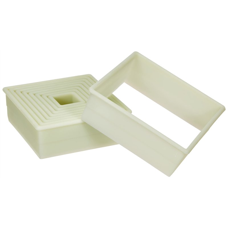 Ibili 784203 Lot de 9 emporte-pièces carré lisse, Blanc