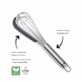 Lacor - 61627 - Fouet manuel - Grattoir en silicone - Batte et cueille le mélange - Inox - Manche ergonomique - Certifié LFGB - 