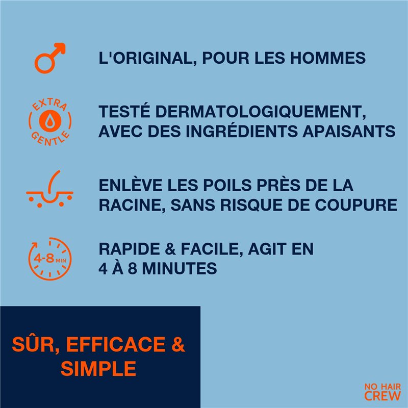 Image secondaire de NO HAIR CREW Crème dépilatoire intime, extra douce pour les zones sensibles. Pour hommes, 100 ml