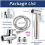 Vaporisateur de Toilette Douchette à Main Bidet en Acier Inoxydable - avec Vanne 3 voies (1/2"-3/8") parfait pour Hygiène person