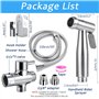 JIELUO Kit Douchette Wc Toilettes Bidet HygiéNique - Kit Douchette Wc avec Vanne 3 Voies (1/2"-3/8") - Douchette pour L'HygièNe 