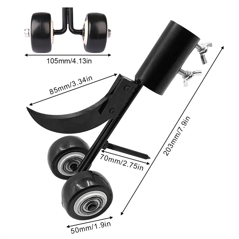 Image secondaire de Miyobing Outil de désherbage 2 en 1 avec roues pour désherber les mauvaises herbes, outil de désherbage pour jardin, outil de dé