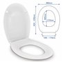 ESTOLI Abattant WC Compatible Frein de Chute | Forme O Standard | Lunette Toilette Soft Close | Charnière Réglable | Facile Inst