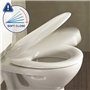 ESTOLI Abattant WC Compatible Frein de Chute | Forme O Standard | Lunette Toilette Soft Close | Charnière Réglable | Facile Inst