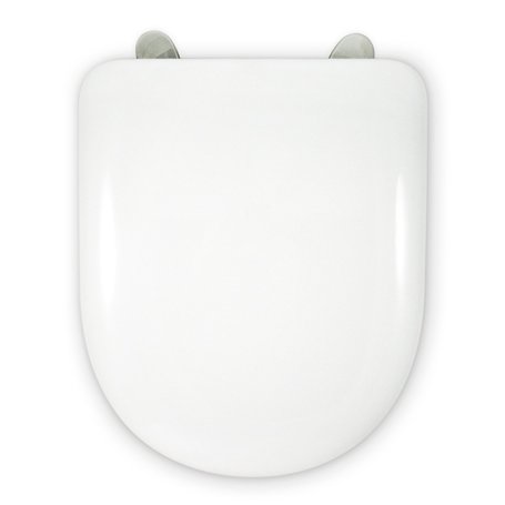 ABATTANT WC COMPATIBLE | CHARNIÈRE SPÉCIALE EXTRA LONGUE ACIER INOX | FORME D U | RÉGLABLE ET DECLIPSABLE | FACILE INSTALATION E