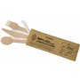 Don Palillo Lot de 50 sets de couverts en bois jetables 100% biodégradable (fourchette + couteau + cuillère + serviette)