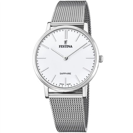 Festina Montre pour Homme F20014/1 Swiss Made Boîtier en Acier Inoxydable Gris Bracelet en Acier Inoxydable Gris