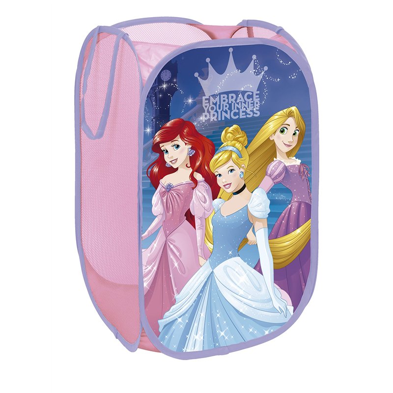 SUPERDIVER - Corbeille pliable Princesses Disney - Licence officielle Disney - Idéale pour ranger les jouets et vêtements - 36x36x58 cm
