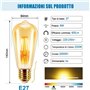 EXTRASTAR E27 Ampoule LED Vintage 4 Pack Edison Style Retro 6W Antique Lampe décorative Blanc Chaud 2200K 600LM Non-Dimmable, Lo