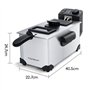 Aigostar Ushas 30HEZ - Friteuse en acier inoxydable de type 304. 2200W, capacite de 3L. Cuve amovible pour vider l'huile. 100% s