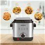 Aigostar Fries 3000041ZD - Friteuse compacte 100% sans BPA avec grande fenetre de vue et controle de la temperature. Acier inoxy