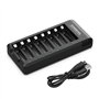 POWEROWL 8 Slots Rechargeable Chargeur Piles pour Ni-MH Ni-CD AA AAA Charge Rapide avec Port USB