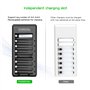 POWEROWL 8 Slots Rechargeable Chargeur Piles pour Ni-MH Ni-CD AA AAA Charge Rapide avec Port USB