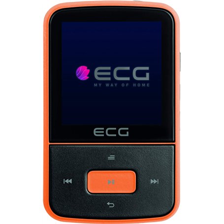 ECG PMP 30 8GB Black & Orange Lecteur MP3/MP4 - Mémoire 8 Go - 30 présélection pour émetteur FM - MP3 de la Carte Micro SD - Dic